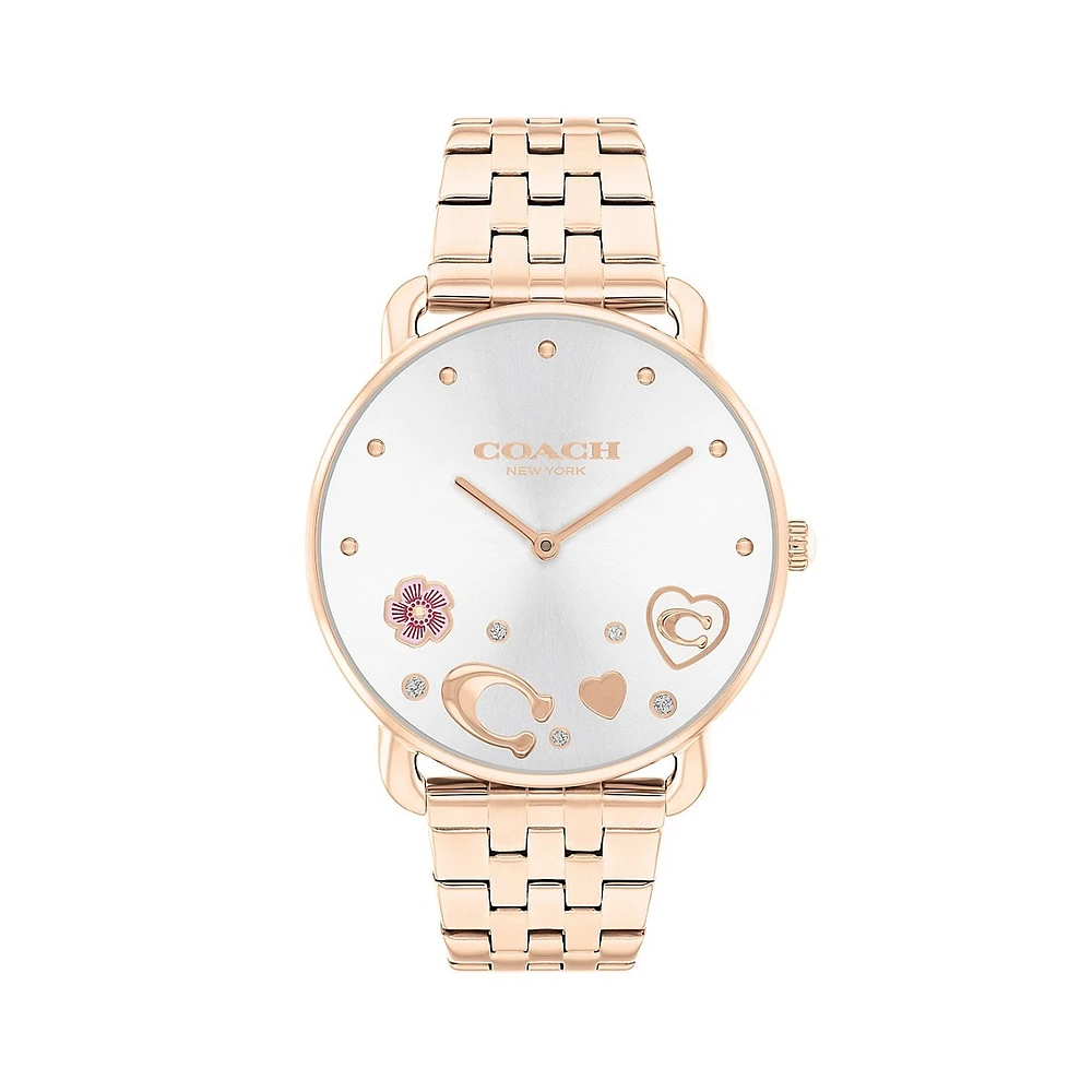 Elliot Rose Goldtone Ion-Plated Steel Bracelet Watch 14504285