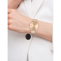Elliot Rose Goldtone Ion-Plated Steel Bracelet Watch