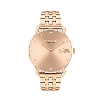 Elliot Rose Goldtone Ion-Plated Steel Bracelet Watch