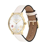 Elliot Thin Goldtone Ion-Plated Steel & Leather Strap Watch 14504294