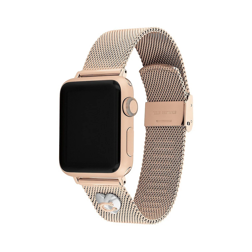 Apple Straps Ion-Plated Rose Goldtone Mesh Apple Watch Replacement Bracelet - 20MM 14700240