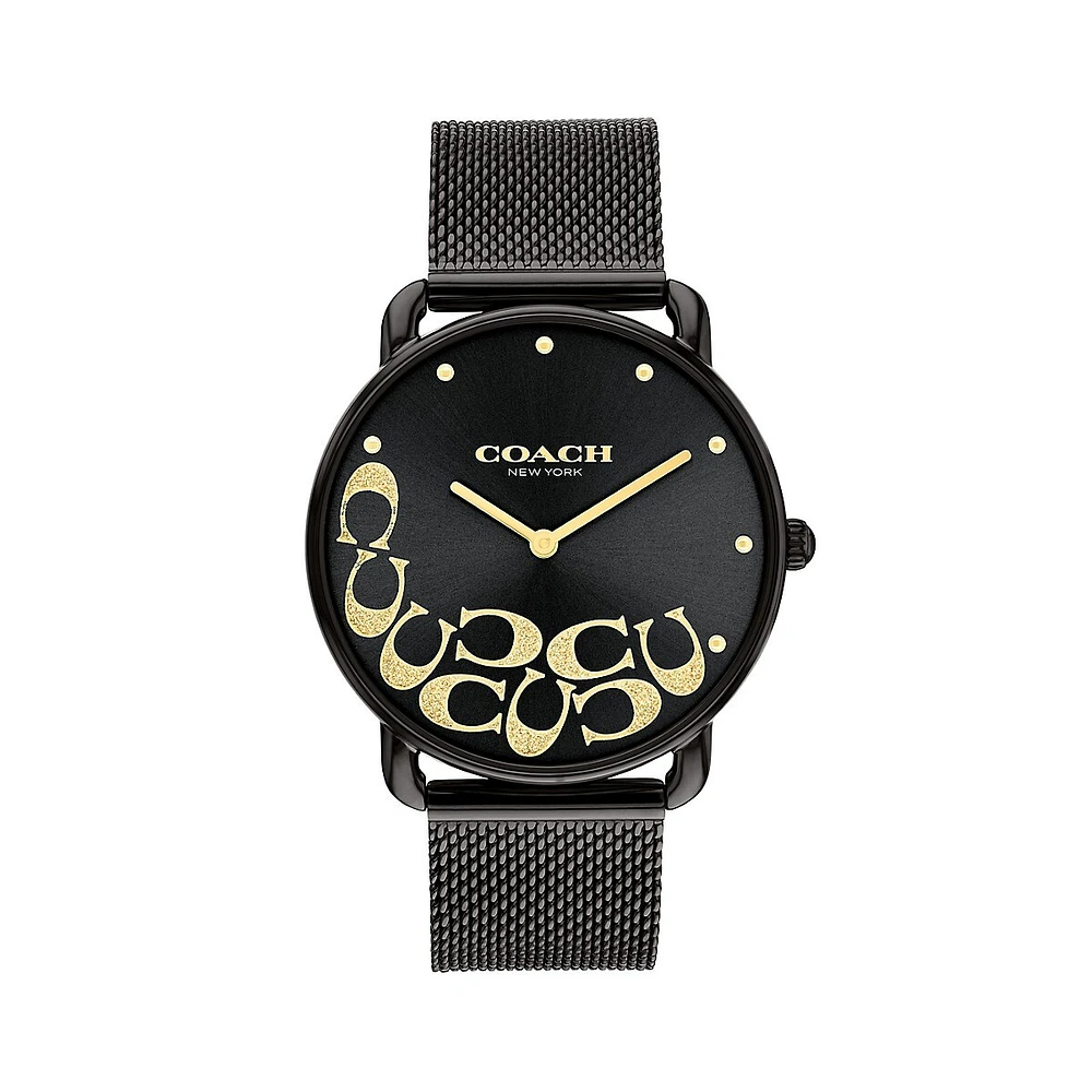 Elliot Black Ionic-Plated Stainless Steel Mesh Bracelet Watch 14504340