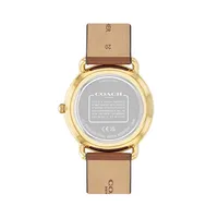 Elliot Goldtone Ionic-Plated Stainless Steel & Leather Strap Watch 14602698