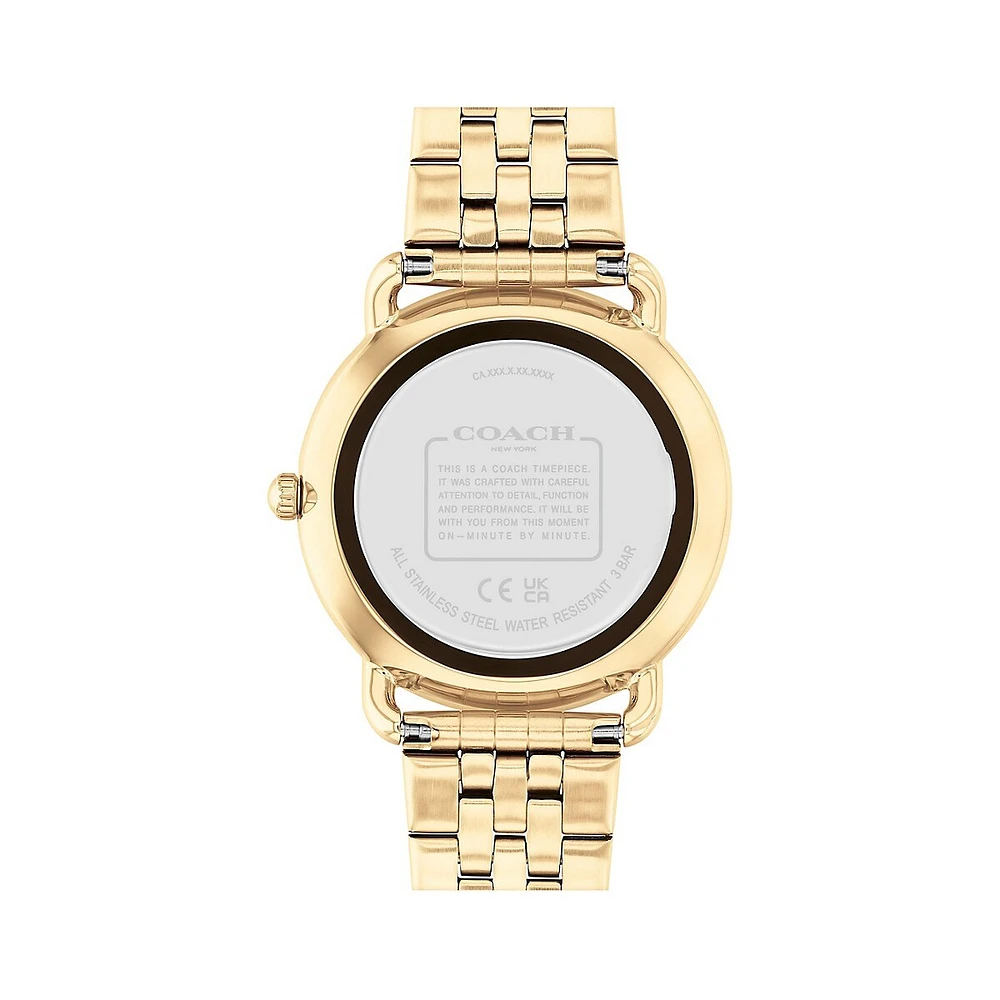 Elliot Thin Goldtone Ion-Plated Steel Bracelet Watch