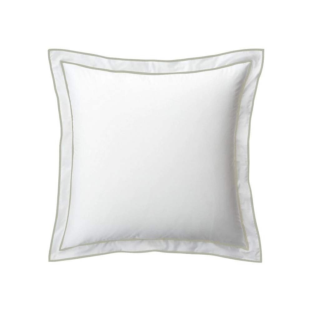 Taie d'oreiller à bordure en coton satin Spencer 300 fils