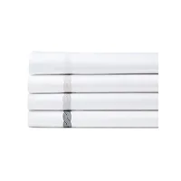 Spencer Cable Embroidery Sateen 4-Piece Sheet Set