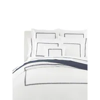 Spencer Cable Embroidery Sateen 4-Piece Sheet Set