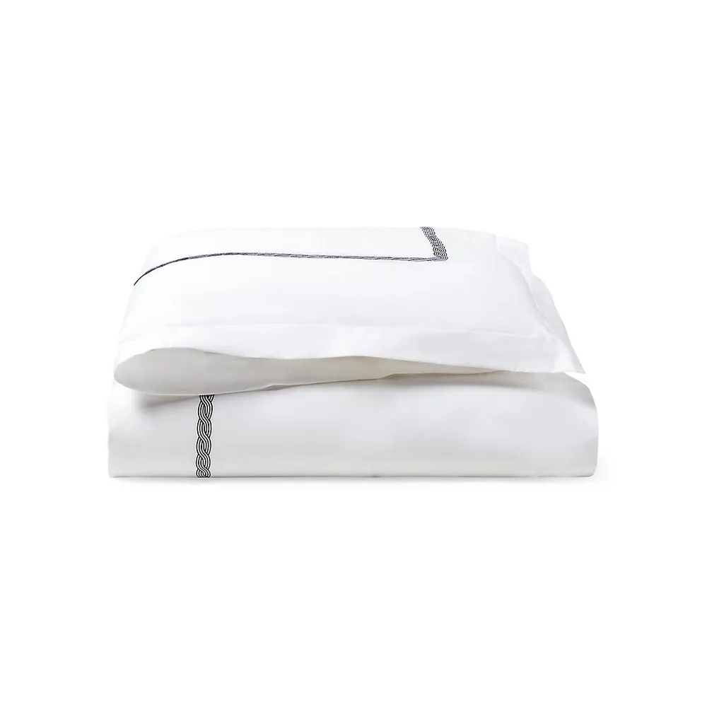 Spencer Cable Embroidery 300 Thread Count Cotton Sateen Duvet Cover