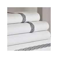 Spencer 300 Thread Count Cotton Sateen Cable-Embroidered Euro Sham