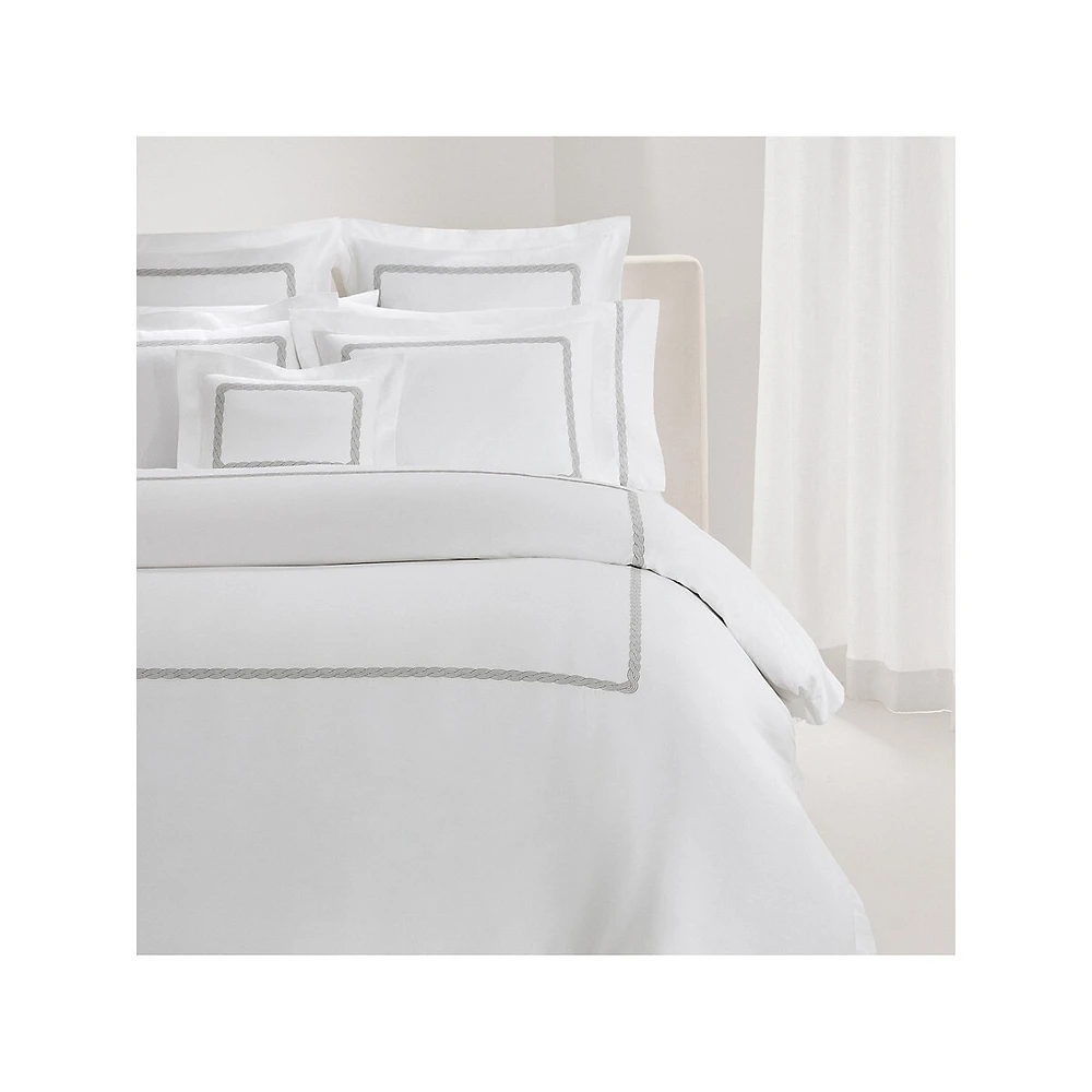 Spencer 300 Thread Count Cotton Sateen Cable-Embroidered Euro Sham