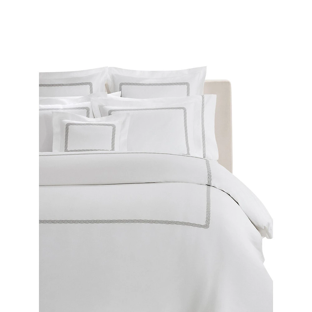 Spencer 300 Thread Count Cotton Sateen Cable-Embroidered Euro Sham