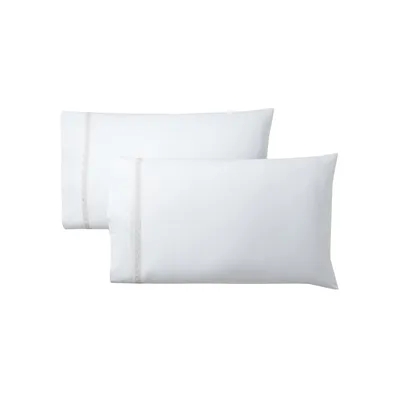 Spencer Cable-Embroidered Sateen 2-Piece Pillowcase Set