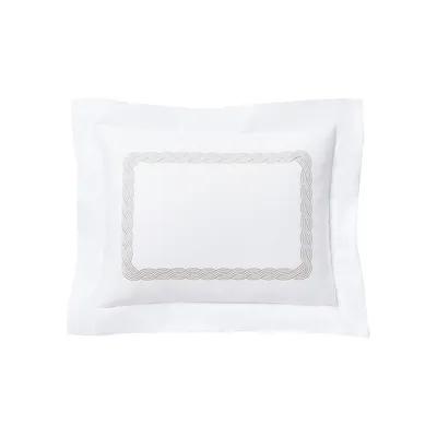 Spencer 300 Thread Count Cotton Sateen Cable-Embroidered Throw PIllow