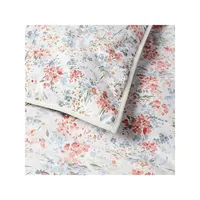 Melanie Floral Slub Cotton 3-Piece Duvet Cover Set