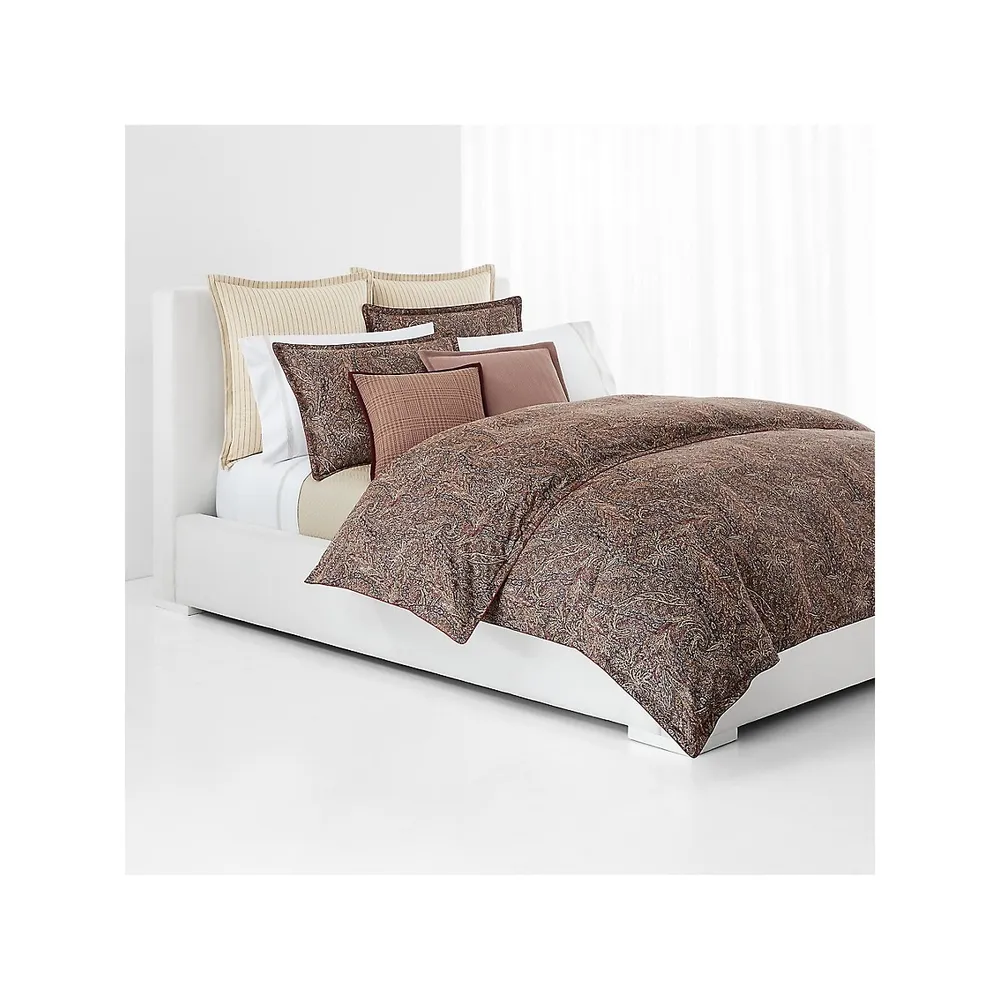 Hallie Paisley 230 Count Cotton Sateen 3-Piece Duvet Cover Set