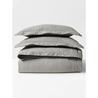 Sascha 3-Piece Matelassé Medallion Cotton Duvet Cover Set