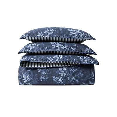 Caterina 3-Piece Floral Cotton Percale Duvet Cover Set