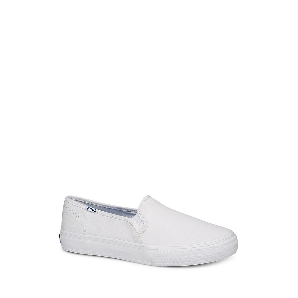 Women's Double Decker Slip-On Leather Sneakers