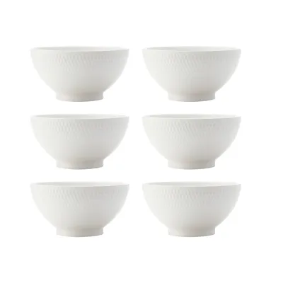 Set Of 6 Bowl Rice Diamond Round