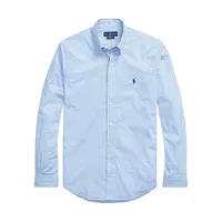 ​Slim-Fit Gingham Stretch-Poplin Shirt