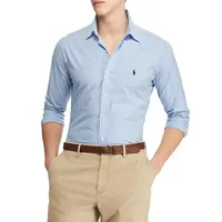 ​Slim-Fit Gingham Stretch-Poplin Shirt