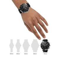 Montre chronographe Canfield Sport en acier inoxydable avec bracelet en cuir, S0120089889