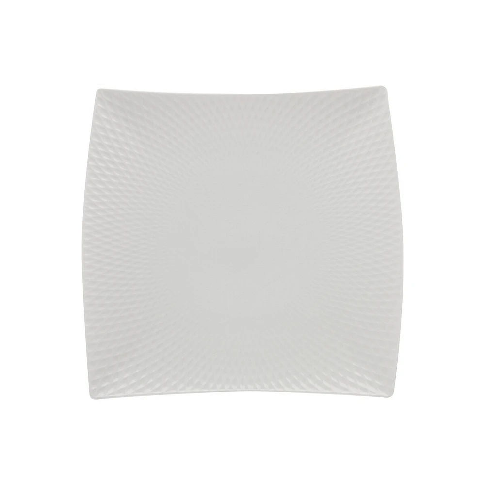 Assiette carrée Diamond en porcelaine – 30,5 cm