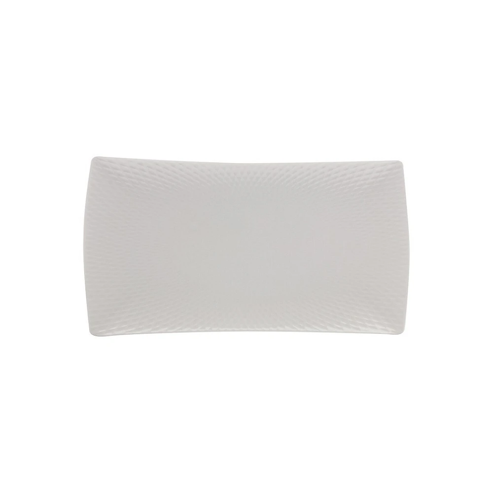 Plat rectangulaire Diamond en porcelaine – Moyen