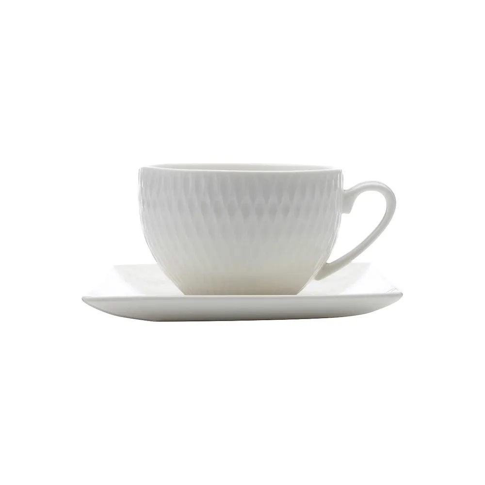 Diamond Porcelain Demi-Teacup and Saucer