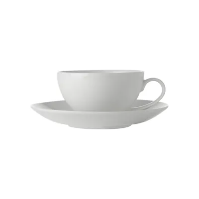 Tasse creuse et soucoupe White Basics