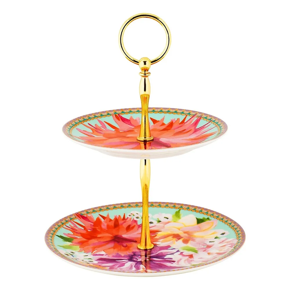 Dahlia Daze 2-Tier Cake Stand