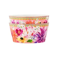 Dahlia Daze 2-Piece Porcelain Bowl Set