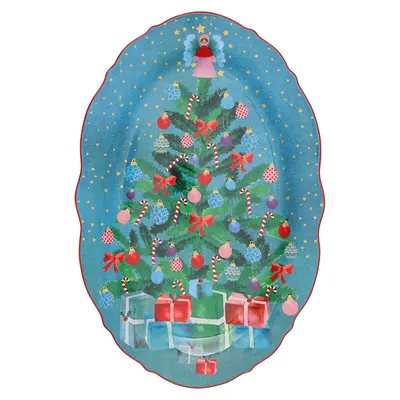 Christmasville Porcelain Tree Oval Platter