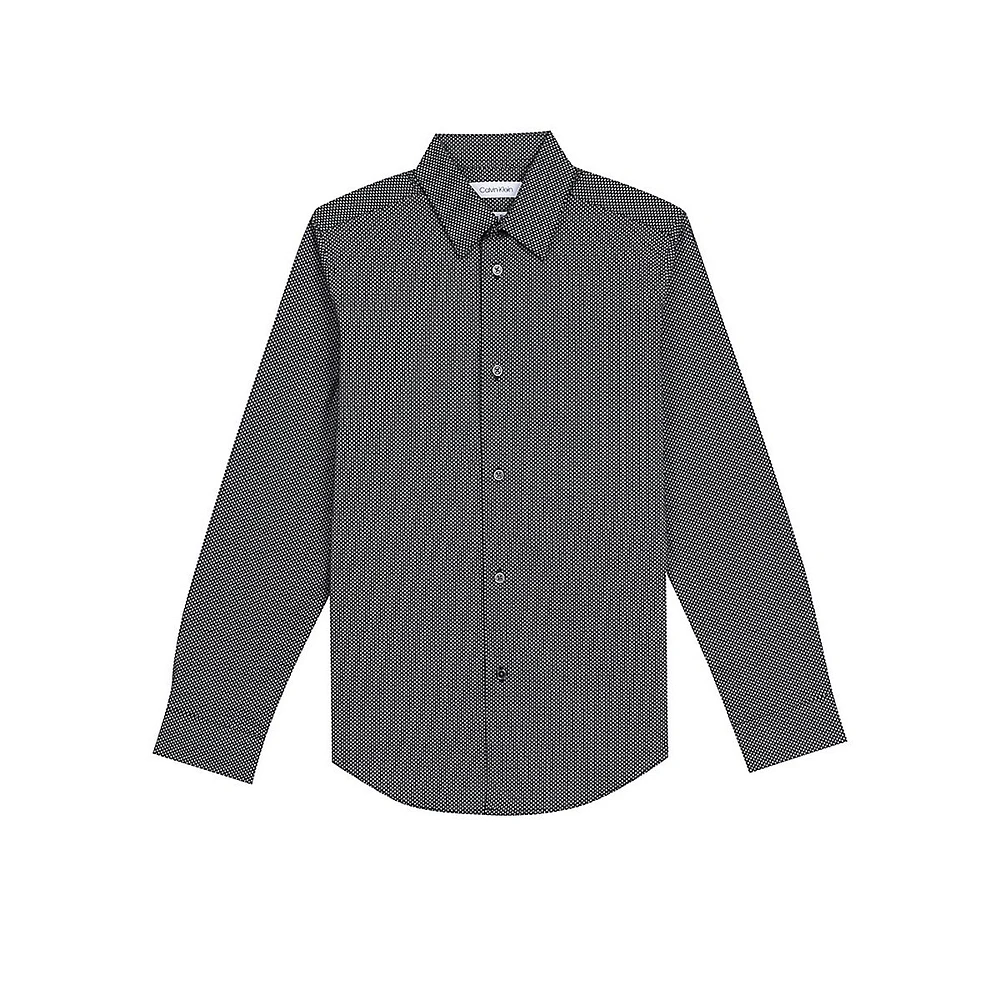 Little Boy's Long-Sleeve Button-Down Dot Shirt