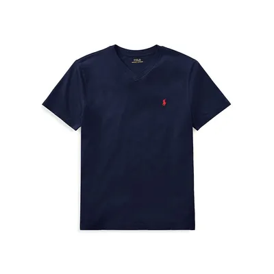 Boy's Cotton Jersey V-Neck T-Shirt