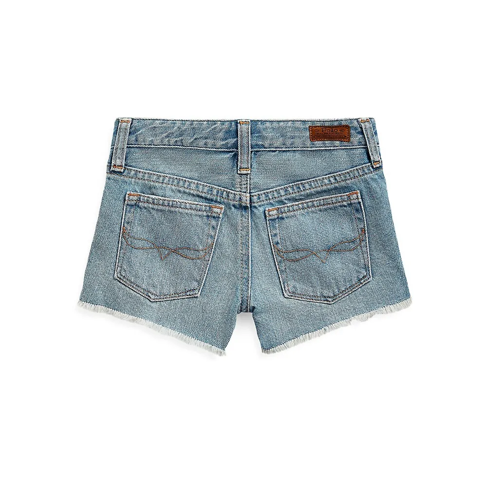 Short en denim de coton pour fillette