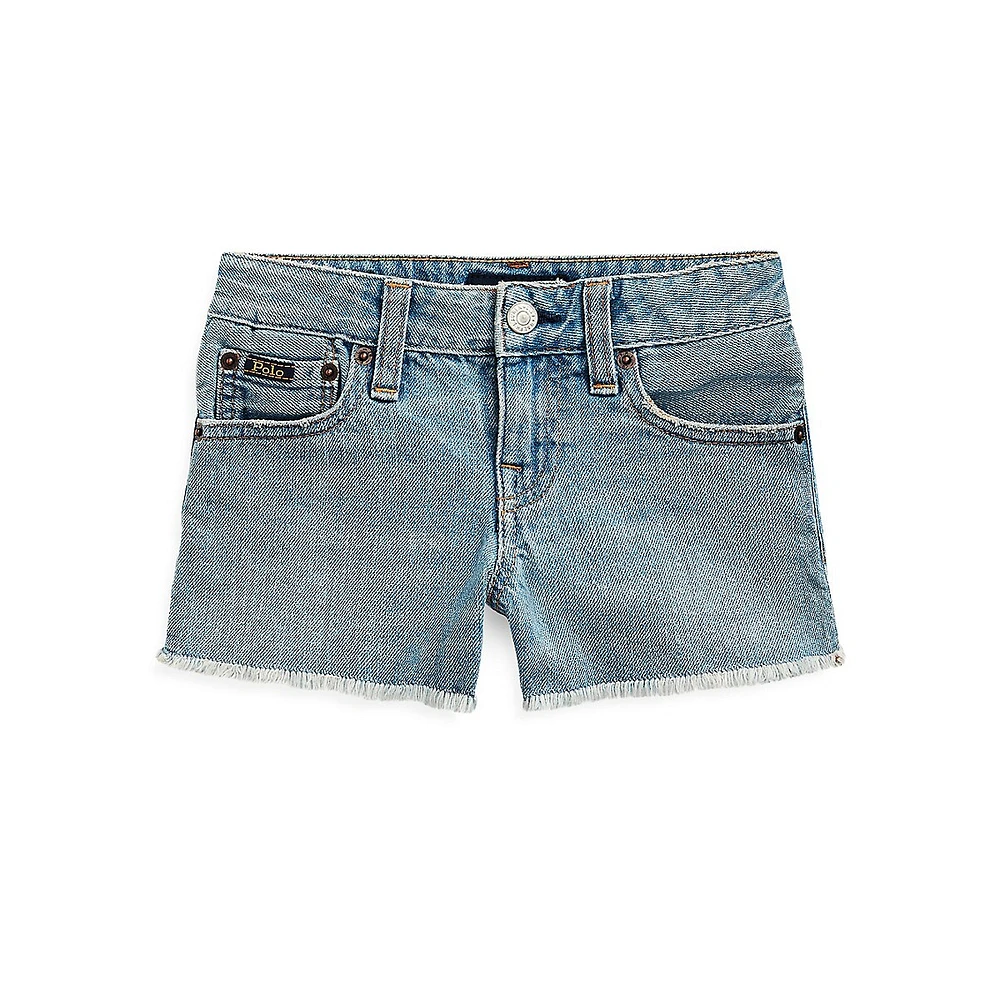 Short en denim de coton pour fillette