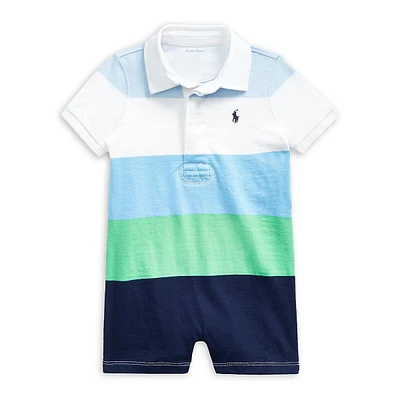 Baby Boy's Colourblock Cotton Shortalls