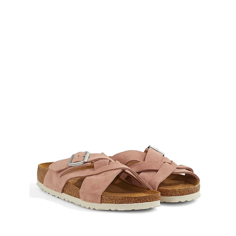 Unisex Lugano Soft Footbeded Cross-Strap Slide Sandals