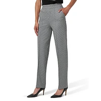 Geo-Print Pull-On Dress Pants