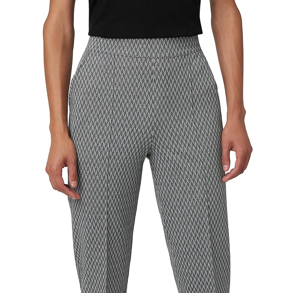 Geo-Print Pull-On Dress Pants