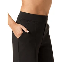 Ponte Pull-On Straight-Leg Dress Pants