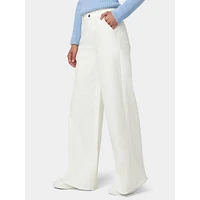 Frayed Edge Wide Leg Denim Pants