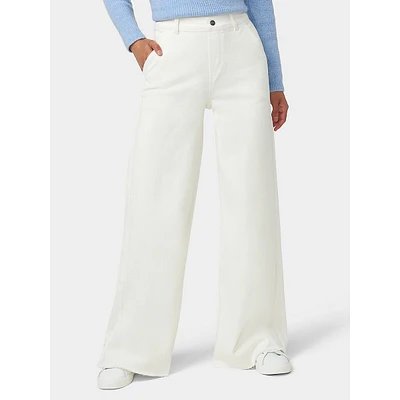 Frayed Edge Wide Leg Denim Pants