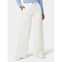 Frayed Edge Wide Leg Denim Pants