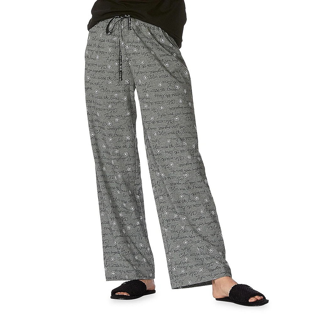 HUE Floral Script Sleep Pants