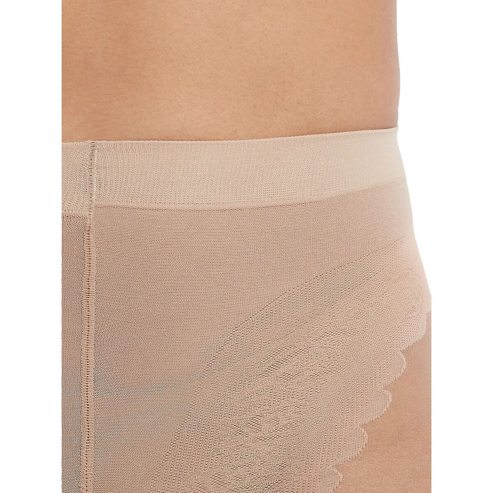 Graduated Compression Sheer With French Lace Panty - 20 Denier