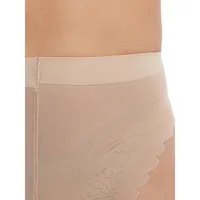 Graduated Compression Sheer With French Lace Panty - 20 Denier