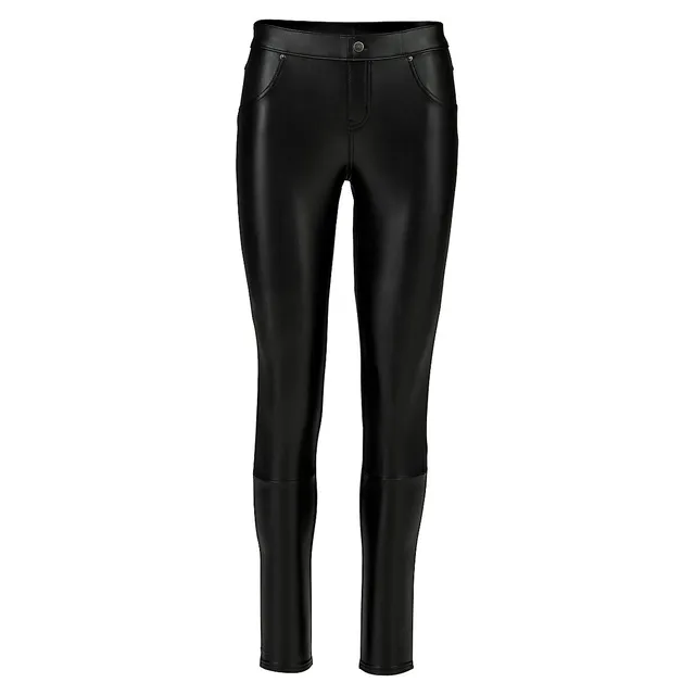 HUE Mid-Rise Leatherette Leggings