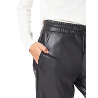 Leatherette High-Rise Joggers